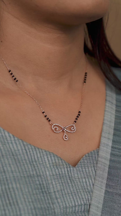 Infinity Swirl Mangalsutra Necklace with Teardrop Charm