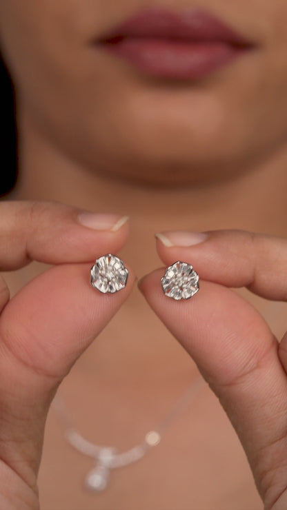 Radiant Bloom Solitaire Stud Earrings