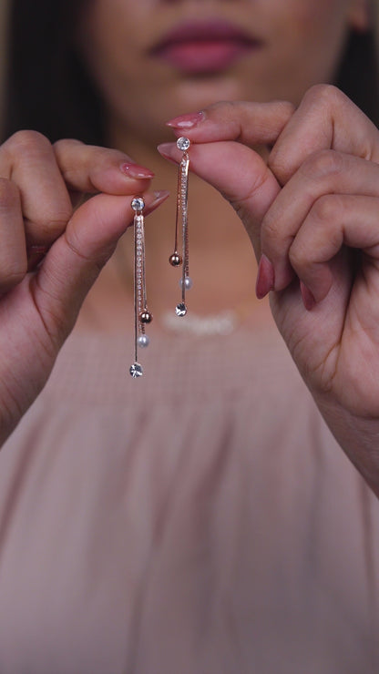 Celeste Dual-Drop Diamond Dangler Earrings