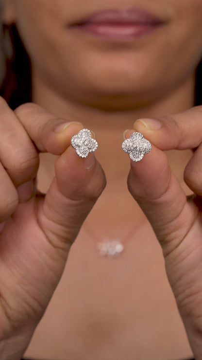 Celeste Sparkle Clover Stud Earrings