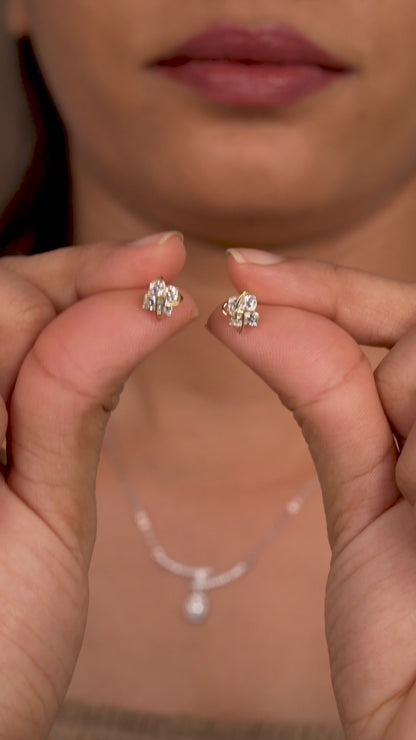 Golden Bloom Diamond Studs