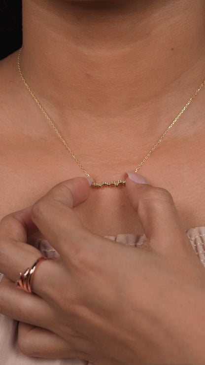 Aurielle Curve Diamond Necklace