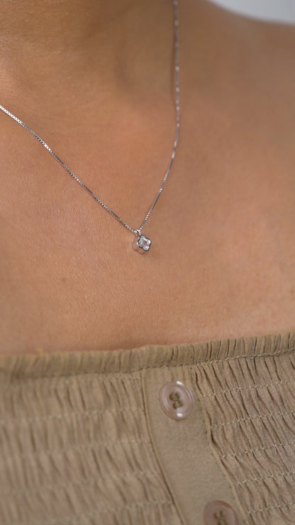Crystal Bloom Solitaire Necklace