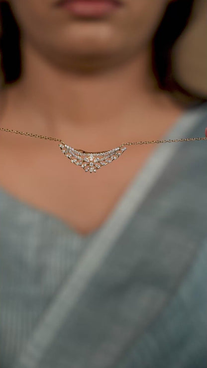 Triveni Sparkle Curve Mangalsutra Necklace