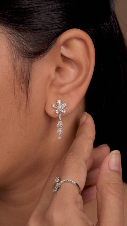 Starlit Elegance Floral Drop Earrings
