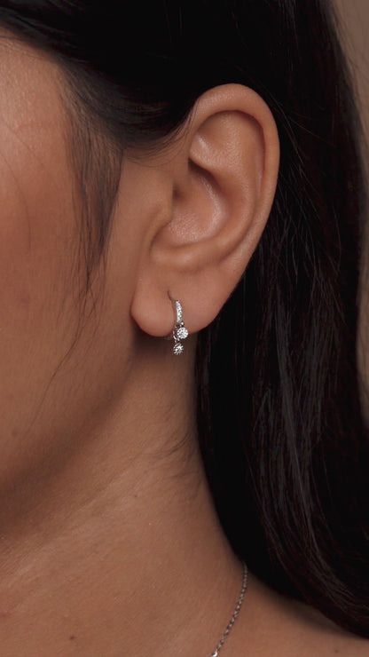 Celeste Mini Drop Diamond Hoops