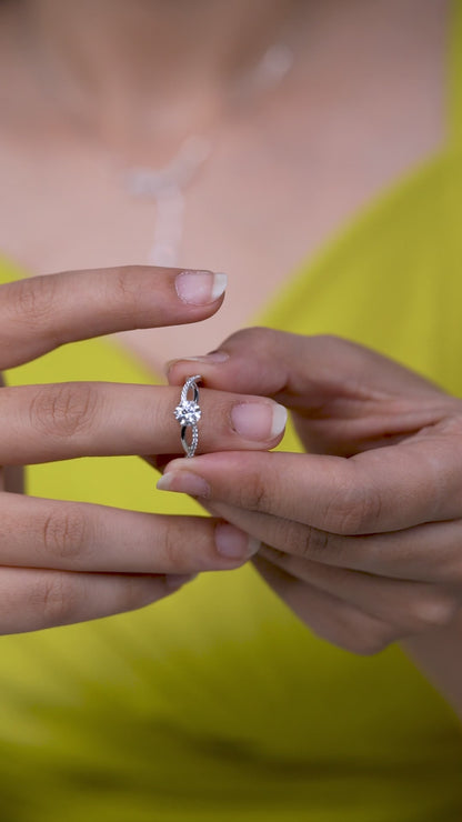 Twilight Twist Solitaire Ring