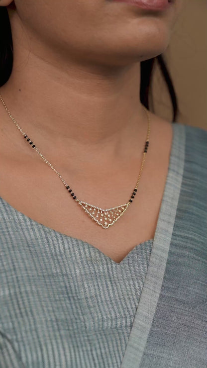 Viraaya Diamond Cascade Mangalsutra Necklace