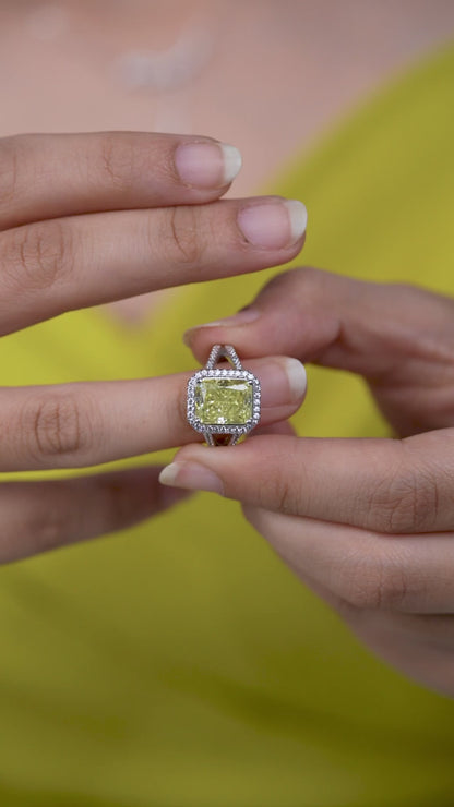 Radiant Yellow Twilight Ember Ring