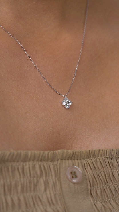 Diamond Blossom Cluster Necklace