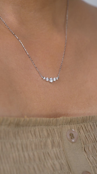 Celeste Curve Five-Stone Pendant Necklace