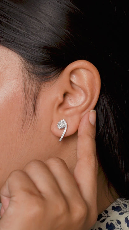 Celina Cushion Sparkle Hoops