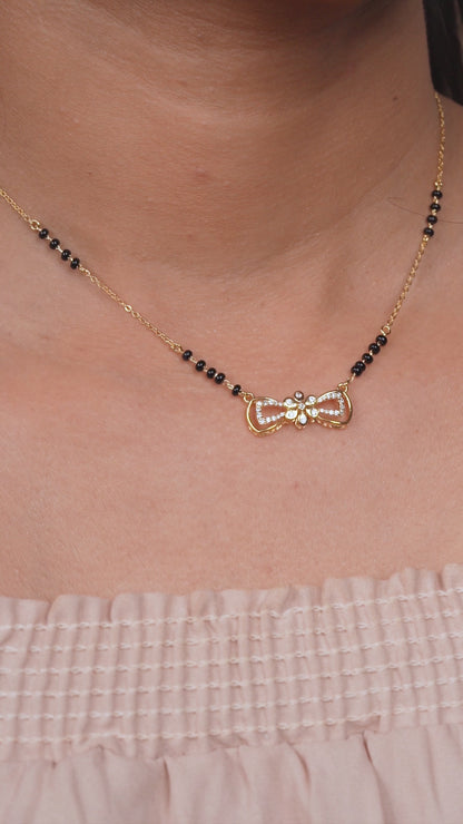 Golden Bow Sparkle 925 Silver Mangalsutra