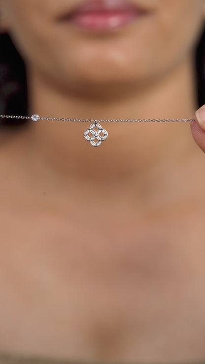 Diamond Lattice Pendant Necklace