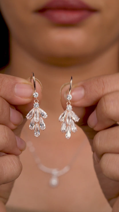 Celeste Sparkle 925 Silver Dangling Earrings
