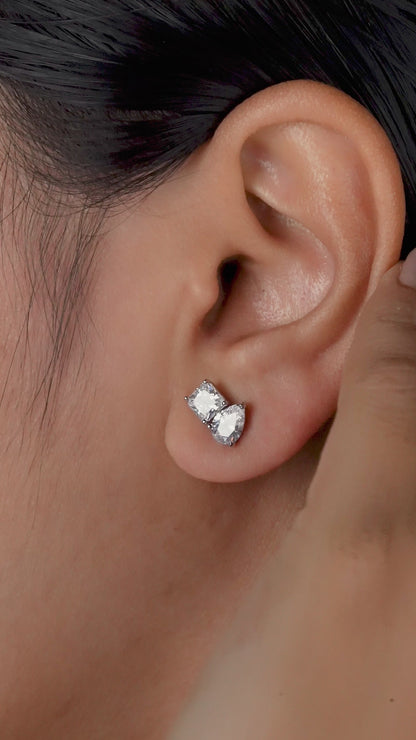 Twin-Cut Stud Earrings