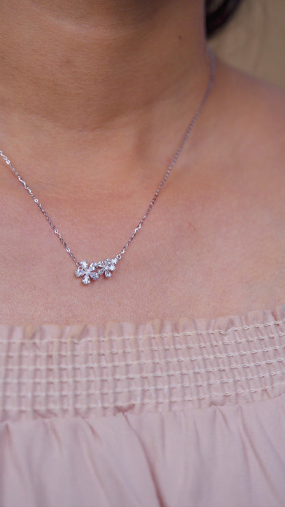 Crystal Blossom Cluster Necklace