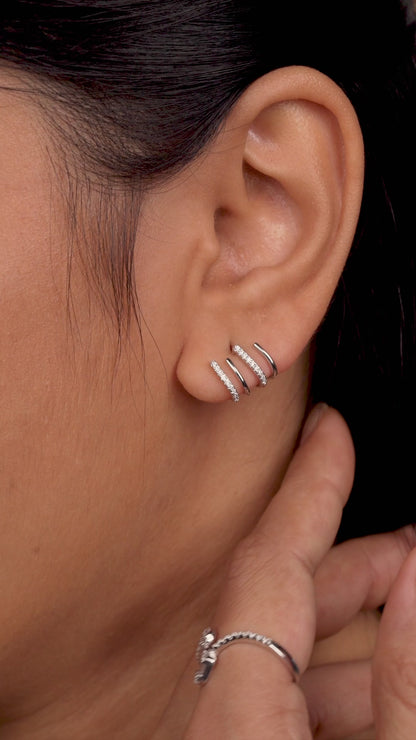 Triple Twist Diamond Hug Earrings
