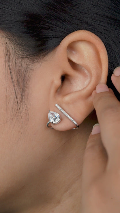 Elegant Pear Shape Stone Ear Cuff