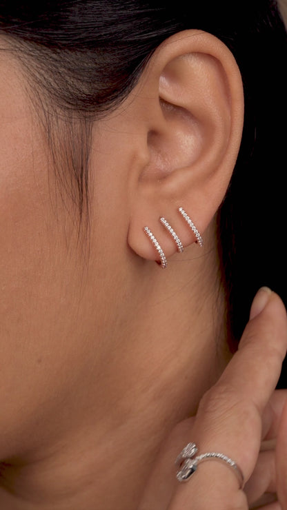Triple Twist Rose Gold CZ Ear Climber