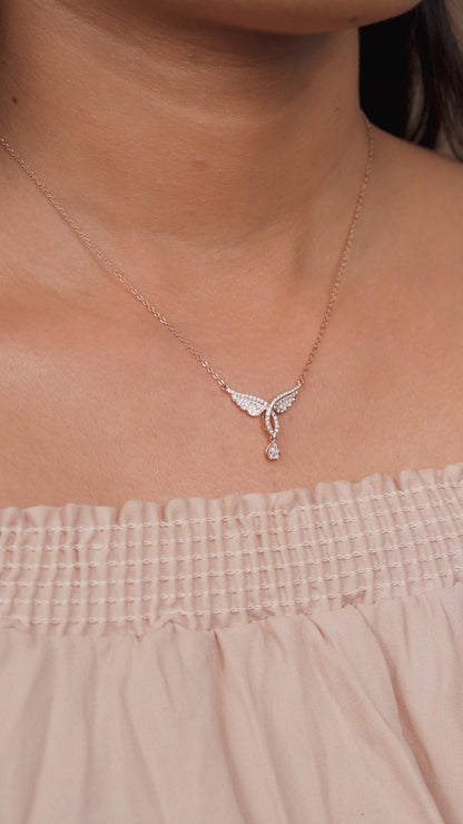 Seraphine Wing Drop Diamond Necklace