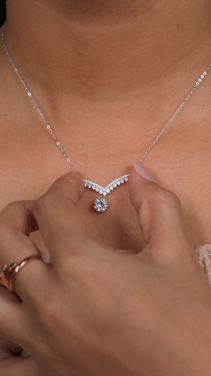 Celestial Wing Diamond Drop Necklace