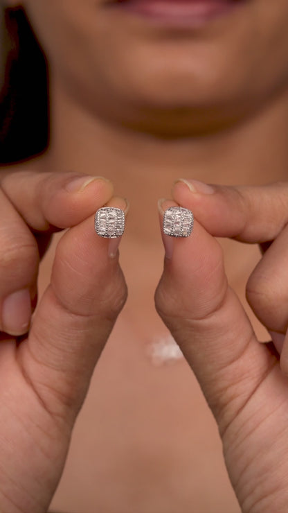 Radiant Grid Cushion-Cut Studs