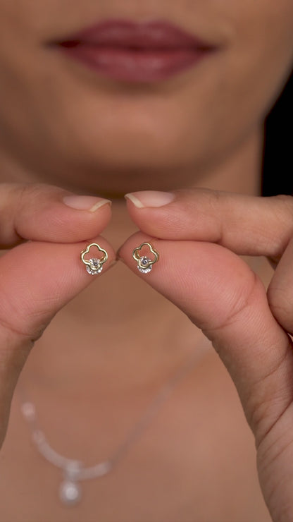 Celestial Charm Gold-Tone Stud Earrings