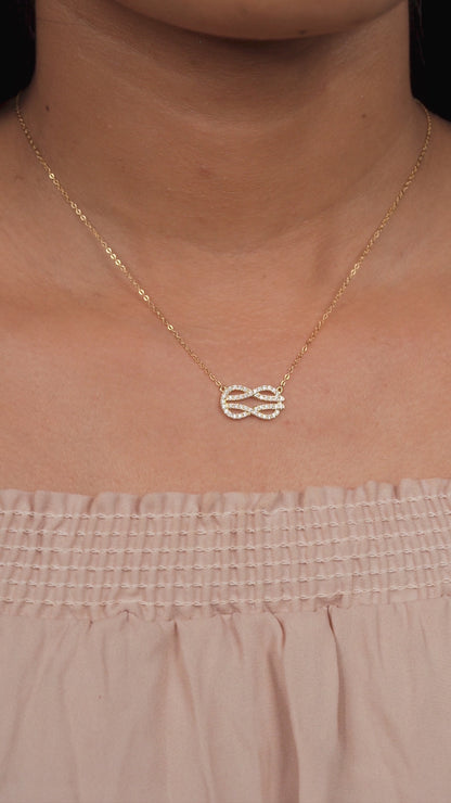 Eternal Harmony Infinity Pendant Necklace in Gold Finish