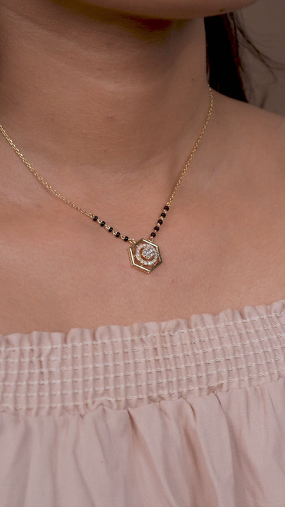 Circular Bloom 925 Silver Mangalsutra