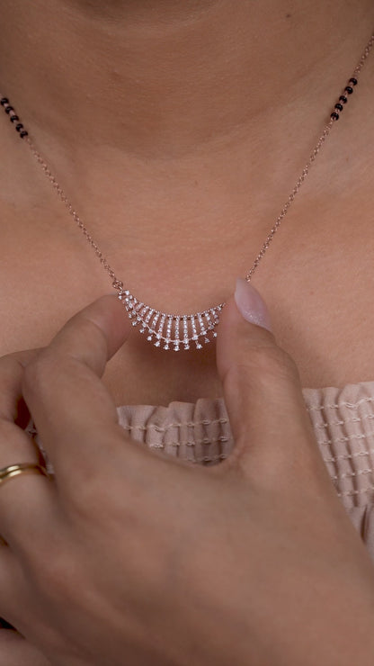 Fan Style 925 Silver Mangalsutra